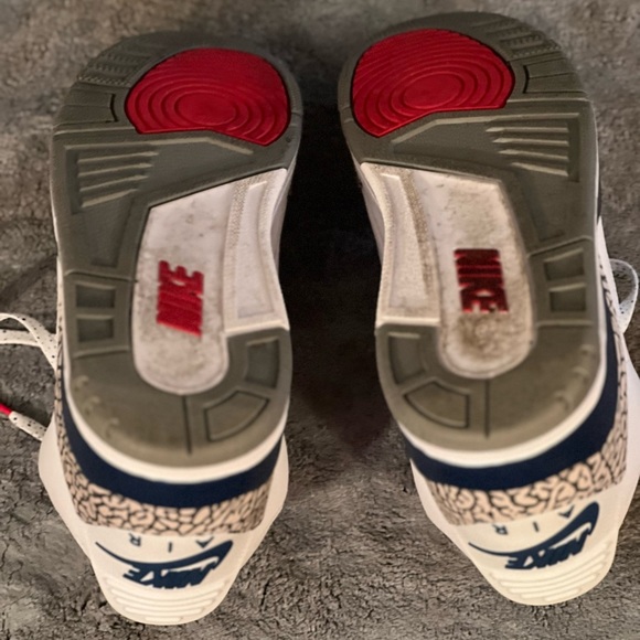 Air Jordan 3 Retro OG True Blue 2016 Sz 13 Wht/Blue Red - Picture 3 of 3
